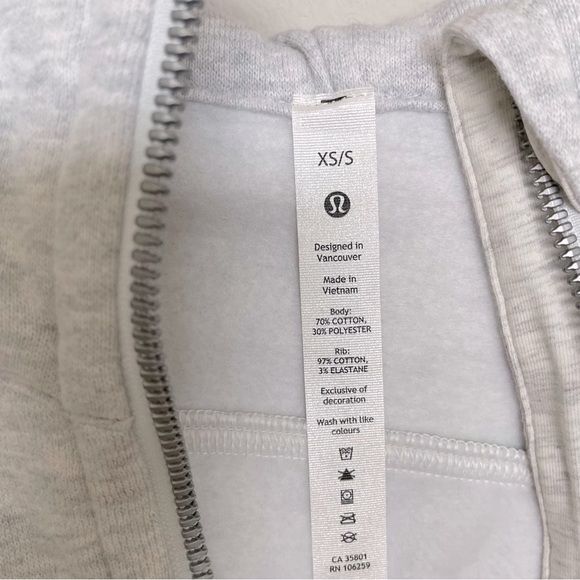 NWT Lululemon Scuba Oversized 1/2 Zip Hoodie Heathered Core Light Grey Size XS/S - Picture 5 of 9